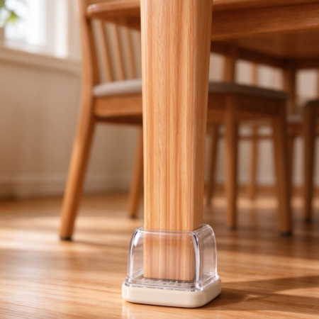 Transparent, Thickened Chair Leg Caps for Square Legs – Anti-Slip, Noise-Reducing Protectors for Wooden Furniture