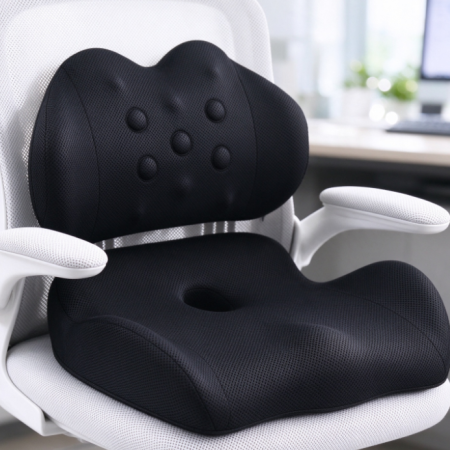 3D Breathable Mesh Lumbar Support & Seat Cushion for Long-Term Office Sitting