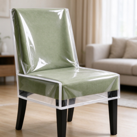 Transparent, Full-Coverage, Oil-Proof and Waterproof Dining Chair Cover – Thickened, Wear-Resistant Dust Cover