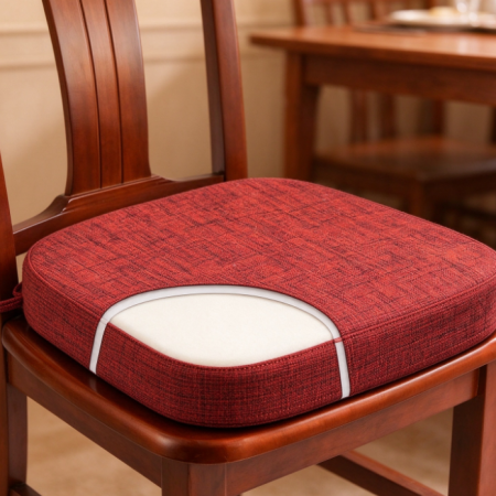 Removable and Washable Zippered Thickened Dining Chair Cushion with Visible Foam Core