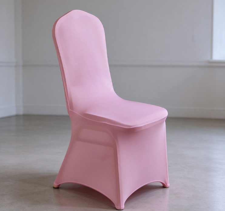 Pink Stretch Full-Cover Dining Chair Slipcover – Minimalist, Stain-Resistant Banquet Chair Cover