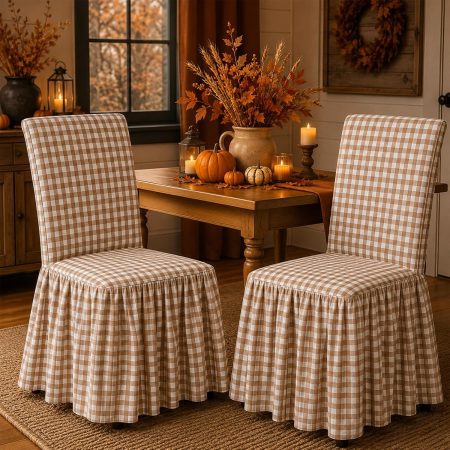 Ruffled Dining Chair Covers